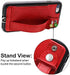 TOOVREN iPhone SE Case 2020/2022 Phone Lanyard Neck Strap for iPhone 8 Case with Card Holder iPhone 7 Wallet Case with Kickstand Leather PU Card Holder Wallet Adjustable Phone Necklace Red